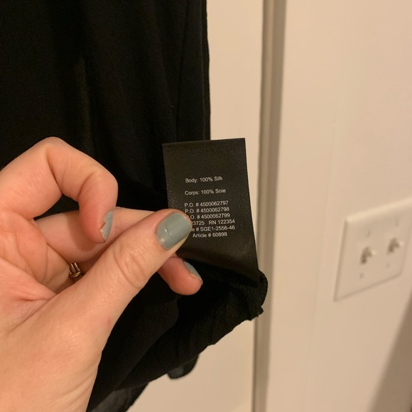 Aritzia Babaton Black Silk Long Sleeve Top - Picture 4 of 5